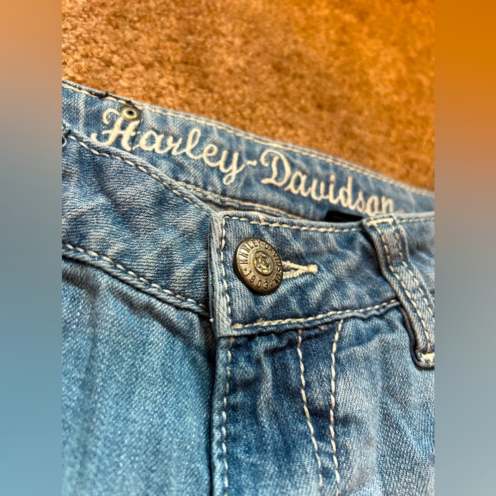 PRICED TO SELL!! Distressed Harley Davidson Bootcut Jeans - women size 2